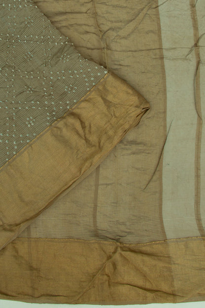 Maheshwari Cotton Silk Bandhani Pastel Green Saree