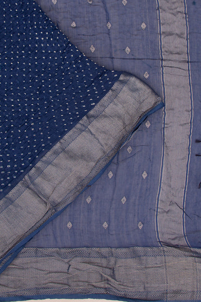 Maheshwari Cotton Silk Bandhani And Butta Pastel Blue Saree