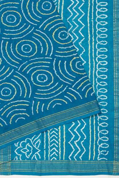 Venkatagiri Cotton Bandhani Sky Blue Saree