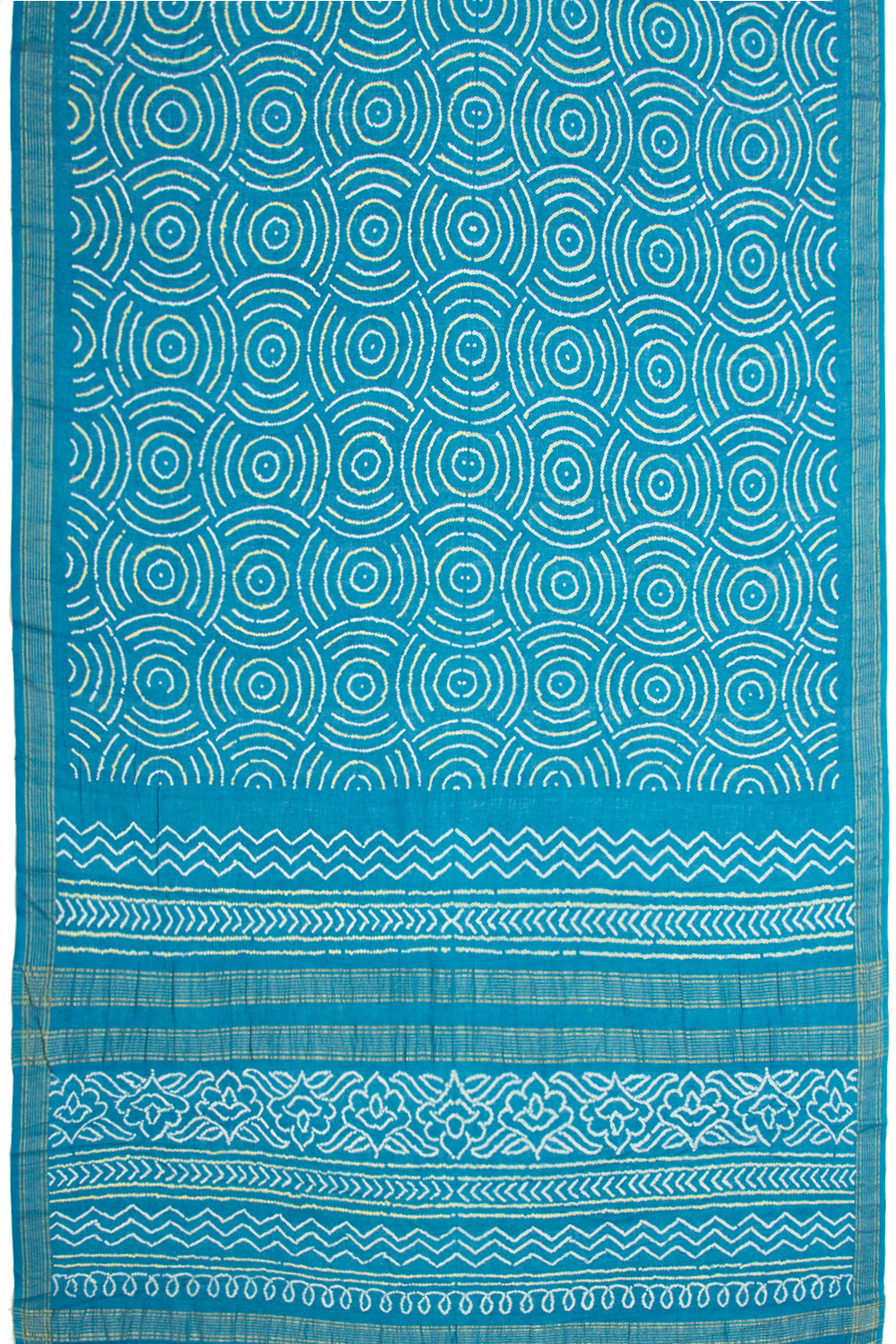 Venkatagiri Cotton Bandhani Sky Blue Saree