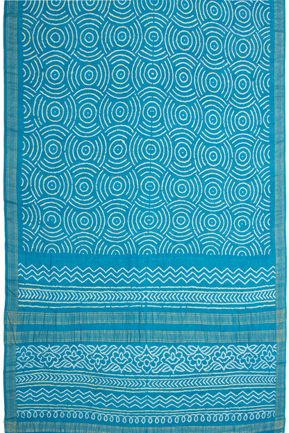 Venkatagiri Cotton Bandhani Sky Blue Saree