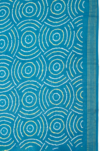 Venkatagiri Cotton Bandhani Sky Blue Saree