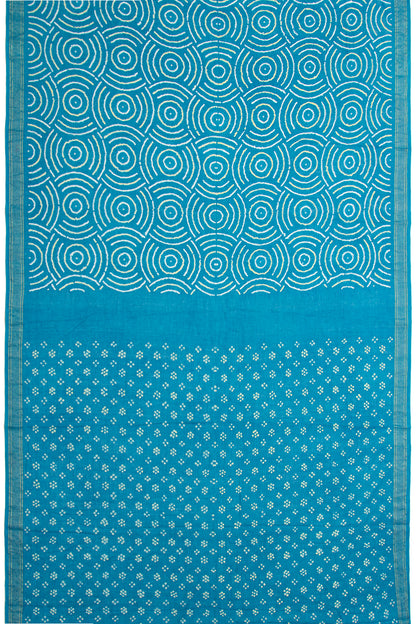 Venkatagiri Cotton Bandhani Sky Blue Saree