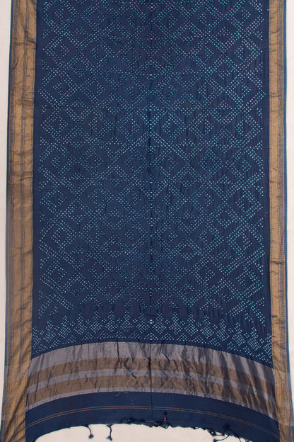Chiniya Silk Bandhani Blue Saree