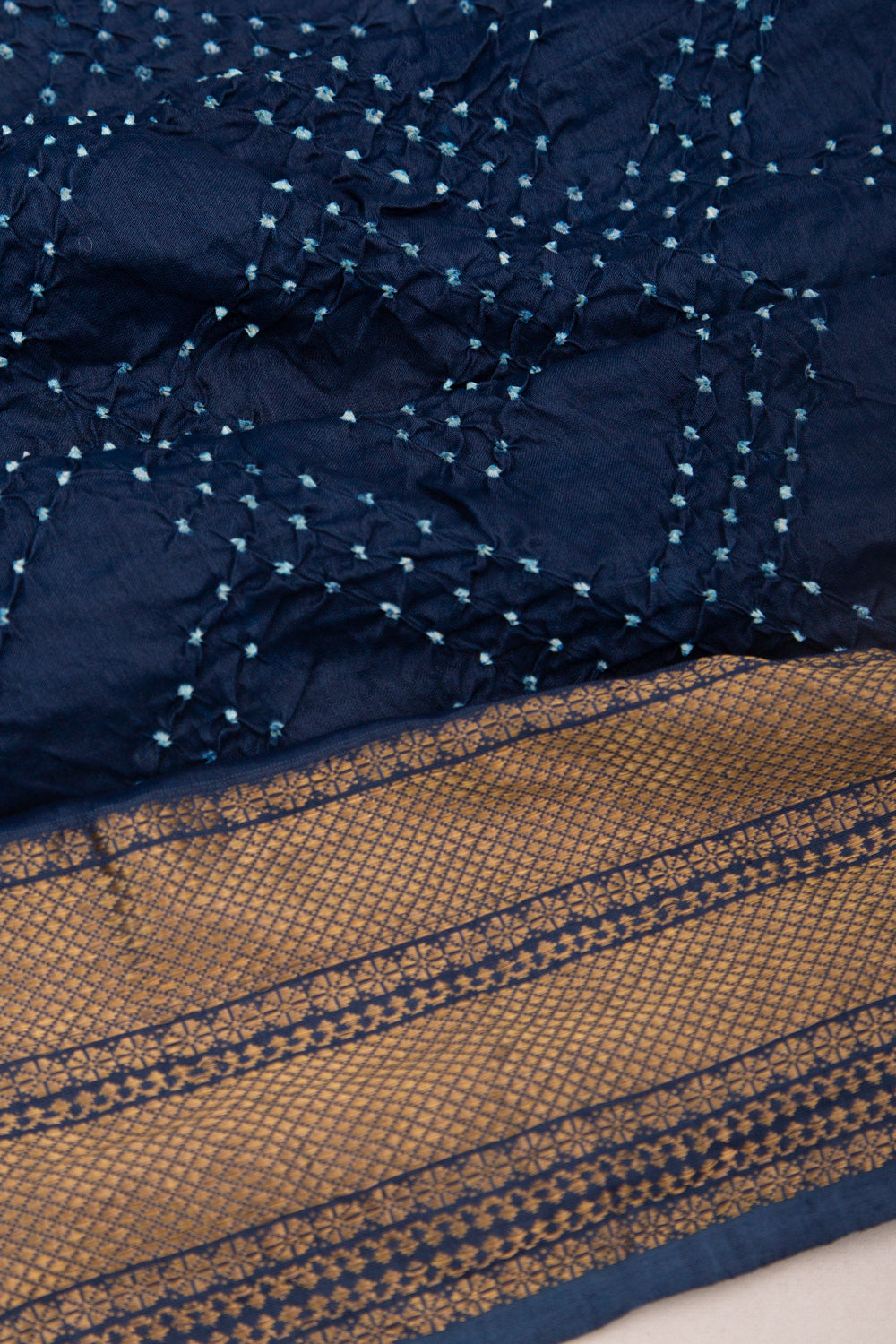 Chiniya Silk Bandhani Blue Saree