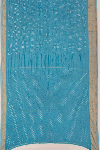 Chiniya Silk Bandhani Blue Saree