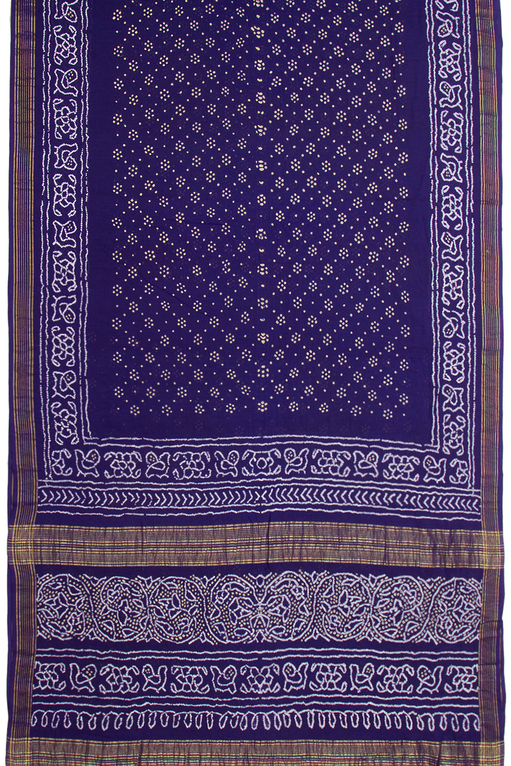 Venkatagiri Cotton Bandhani Dark Blue Saree