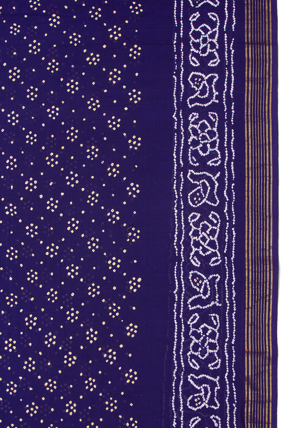 Venkatagiri Cotton Bandhani Dark Blue Saree