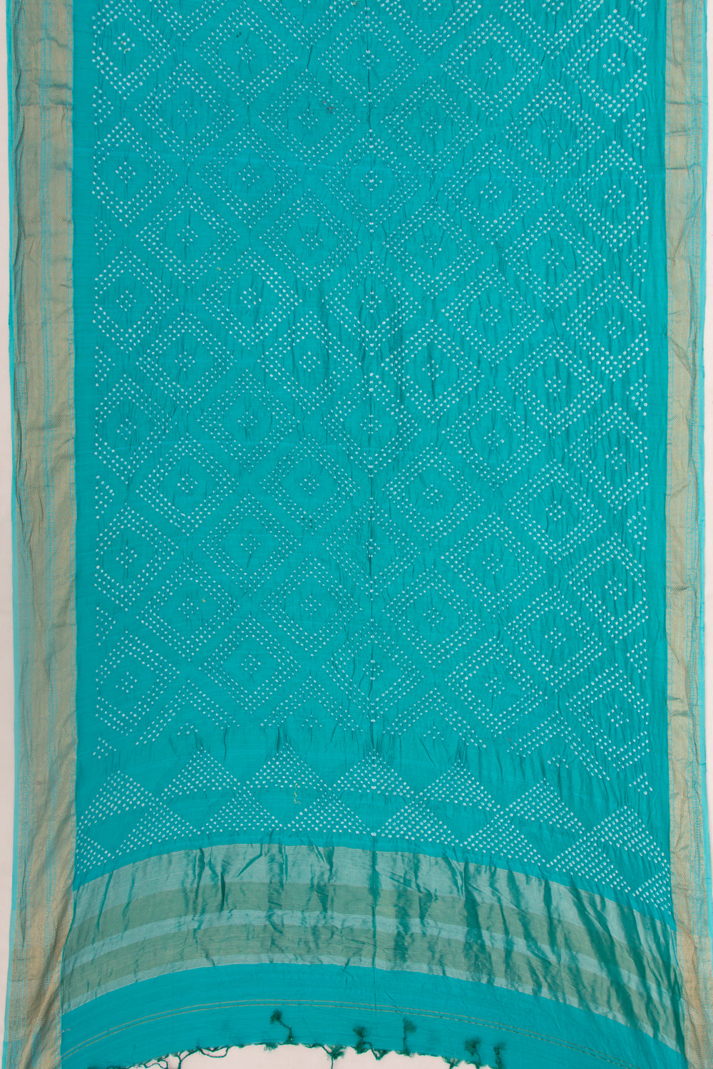 Chiniya Silk Bandhani Sea Blue Saree