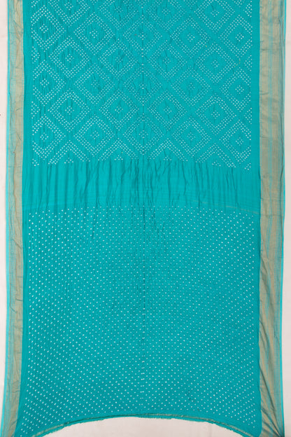 Chiniya Silk Bandhani Sea Blue Saree