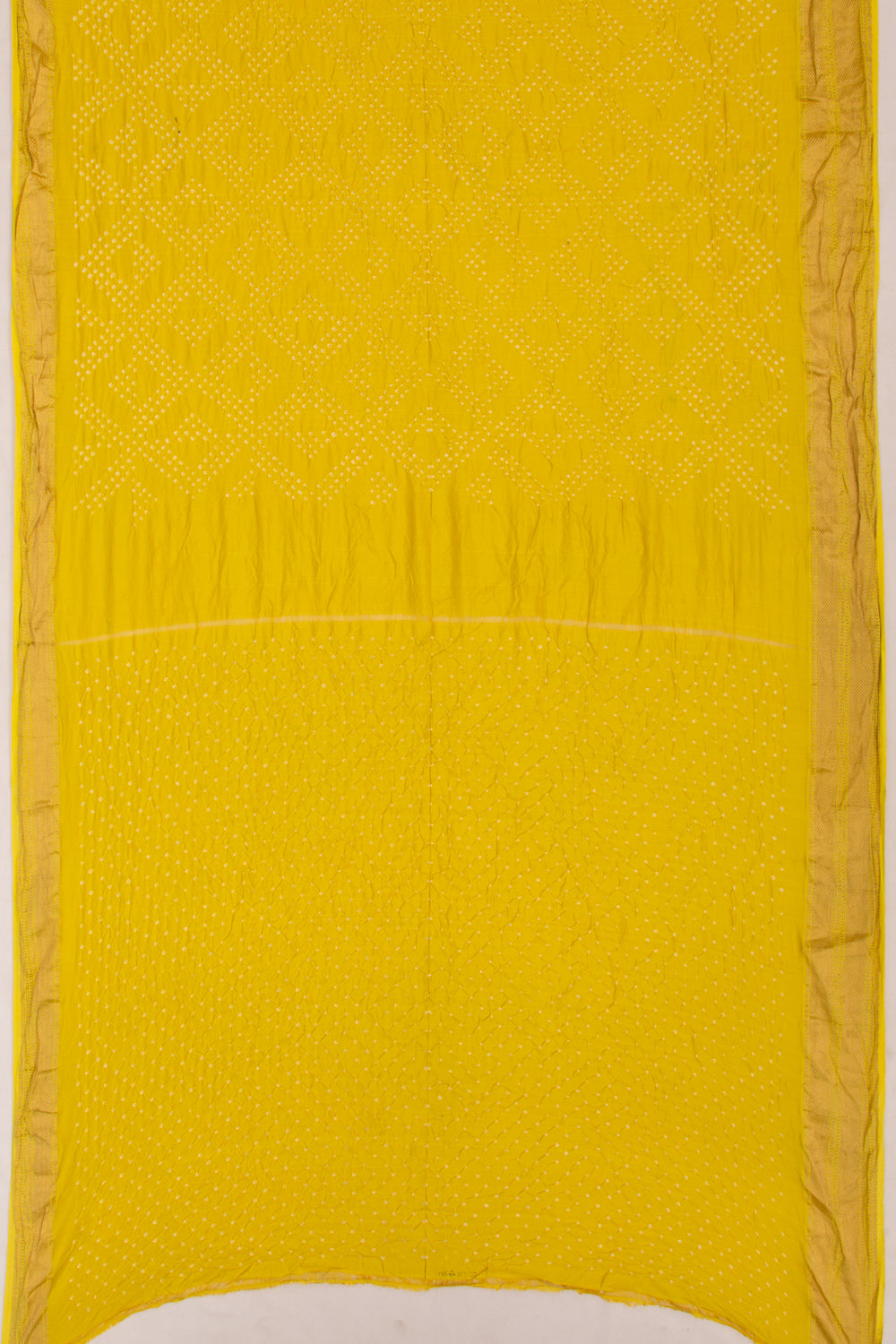 Chiniya Silk Bandhani Yellow Saree