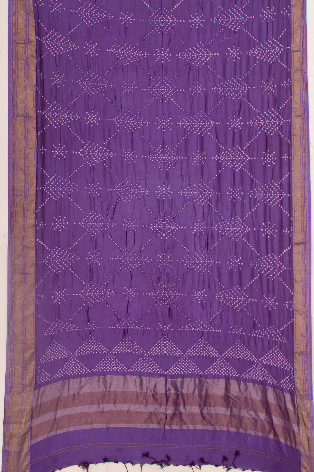 Chiniya Silk Bandhani Violet Saree