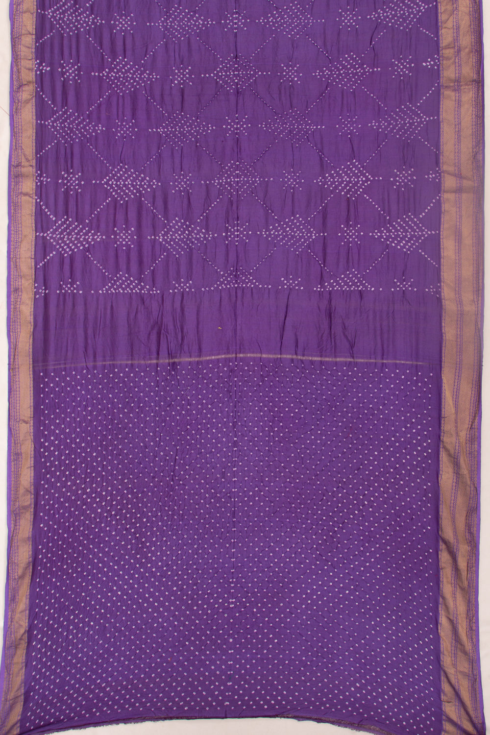 Chiniya Silk Bandhani Violet Saree