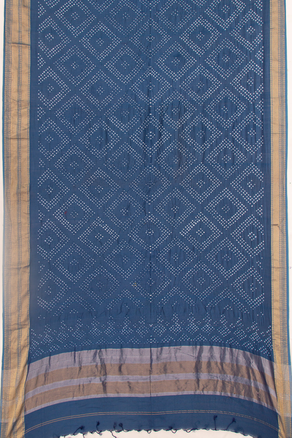 Chiniya Silk Bandhani Blue Saree