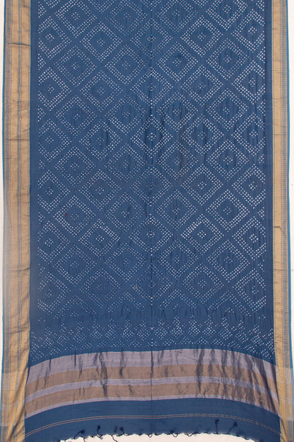 Chiniya Silk Bandhani Blue Saree