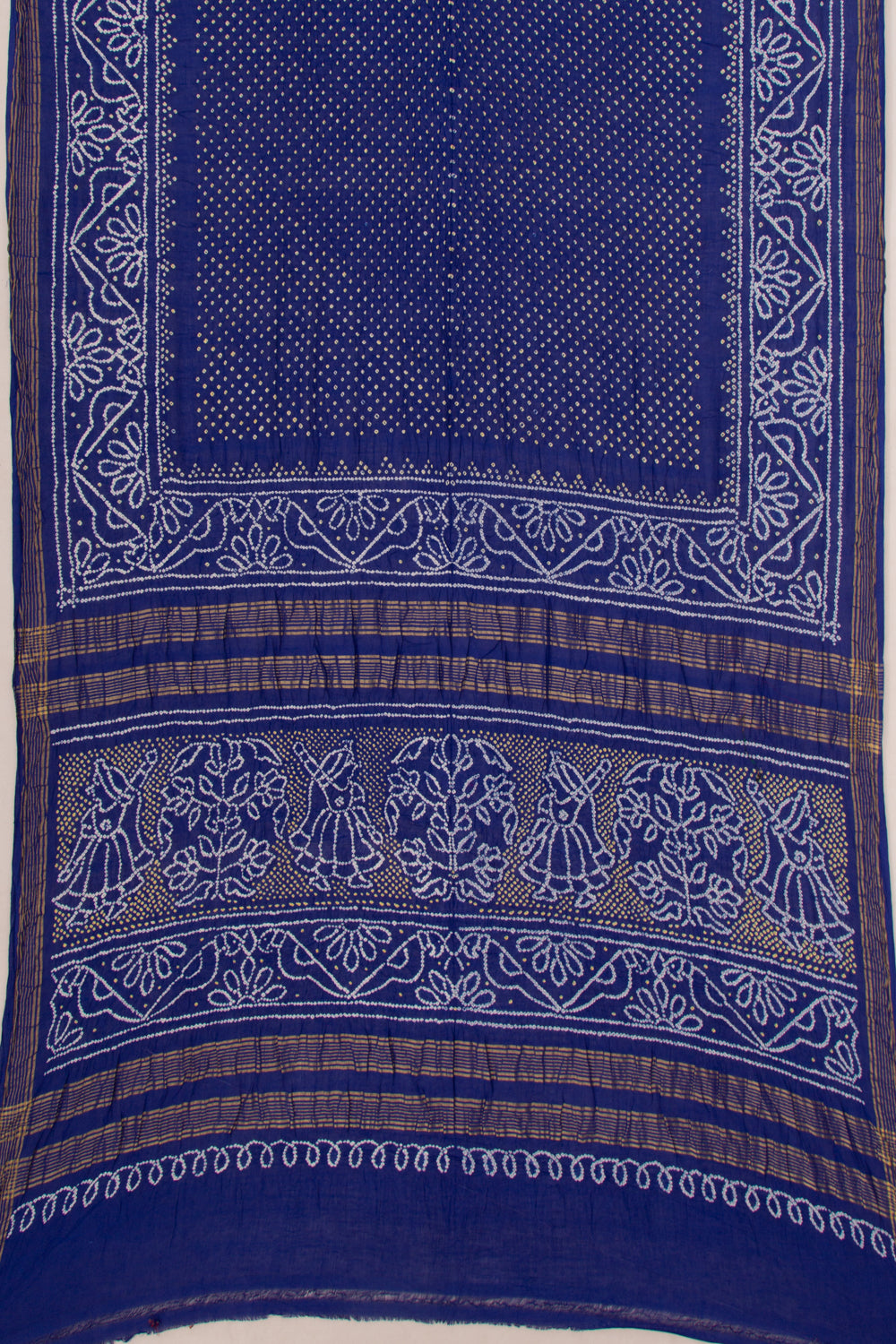 Venkatagiri Cotton Bandhani Dark Blue Saree