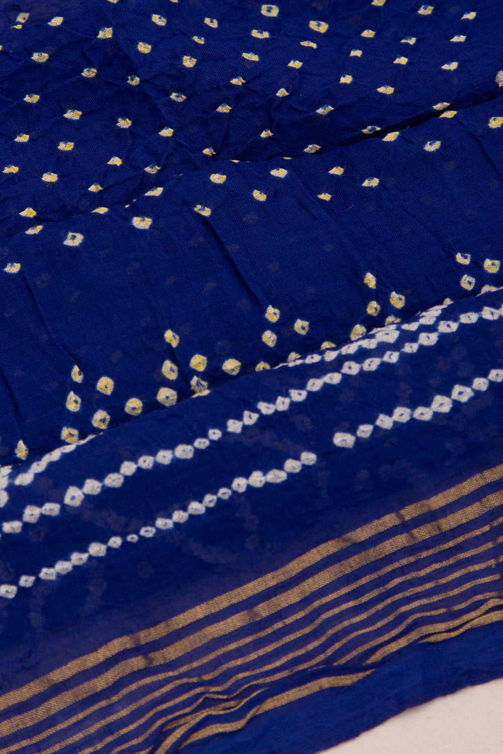 Venkatagiri Cotton Bandhani Dark Blue Saree
