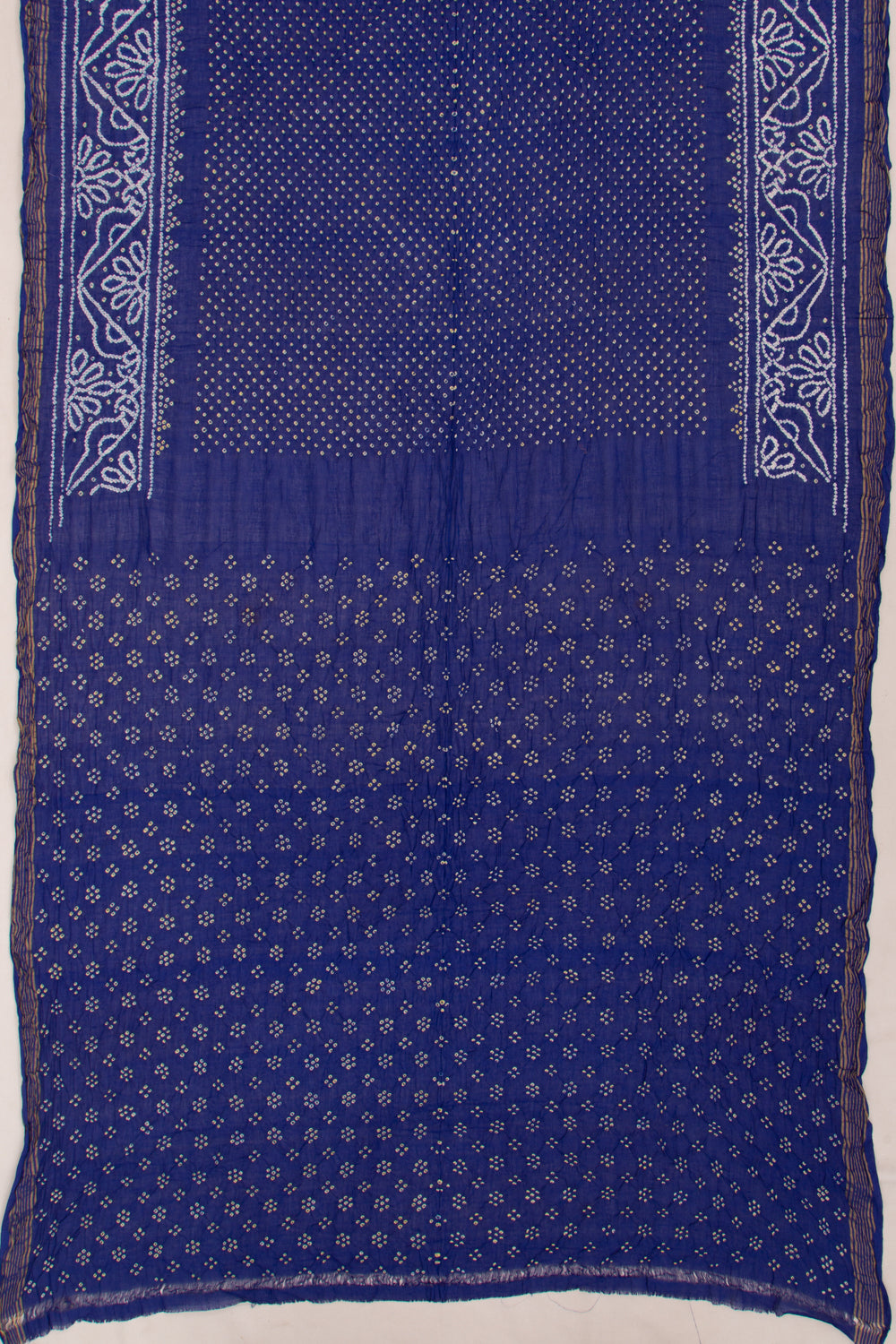 Venkatagiri Cotton Bandhani Dark Blue Saree