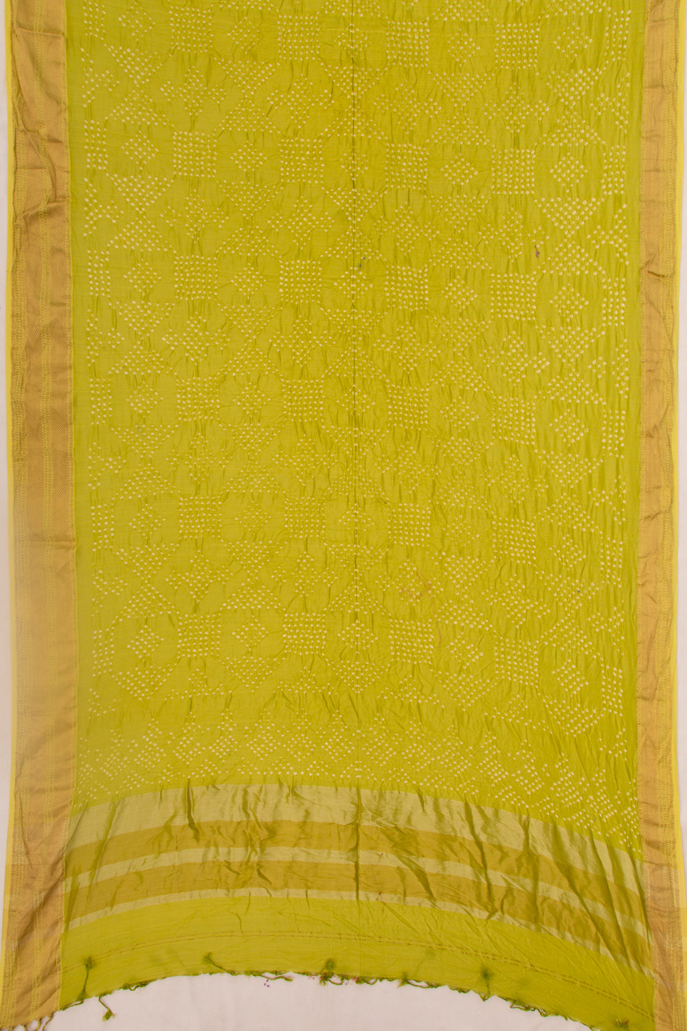 Chiniya Silk Bandhani Mehendi Green Saree