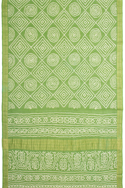 Venkatagiri Cotton Bandhani Green Saree