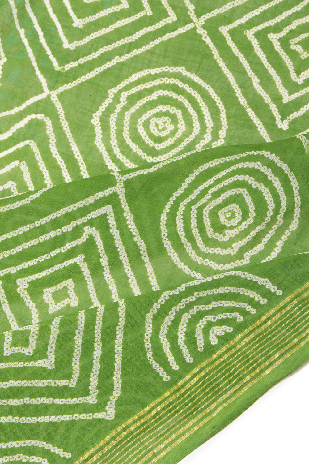 Venkatagiri Cotton Bandhani Green Saree