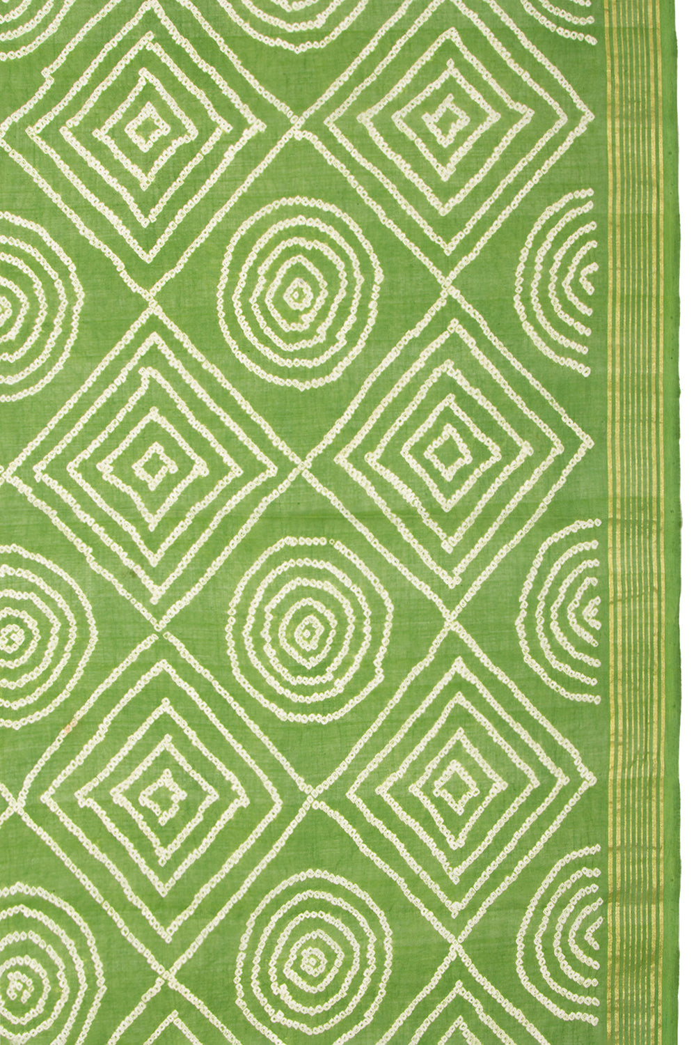 Venkatagiri Cotton Bandhani Green Saree