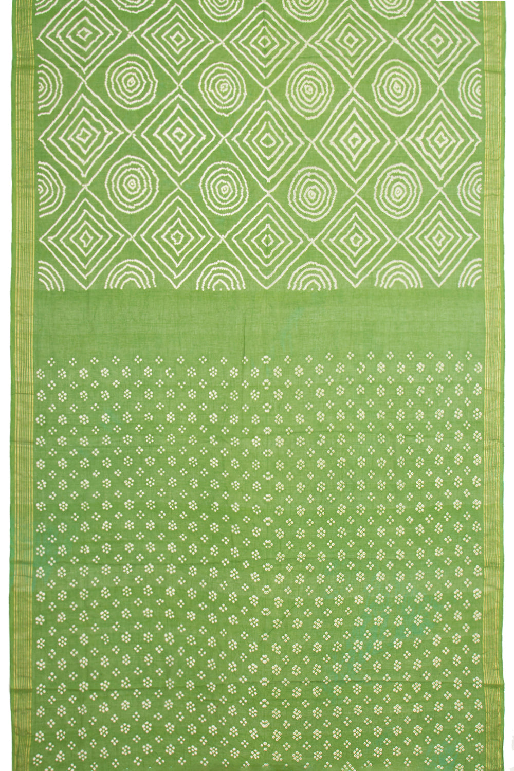 Venkatagiri Cotton Bandhani Green Saree