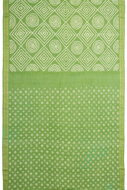 Venkatagiri Cotton Bandhani Green Saree