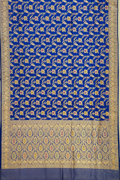 Banarasi Silk Meenakari Jaal Royal Blue Saree