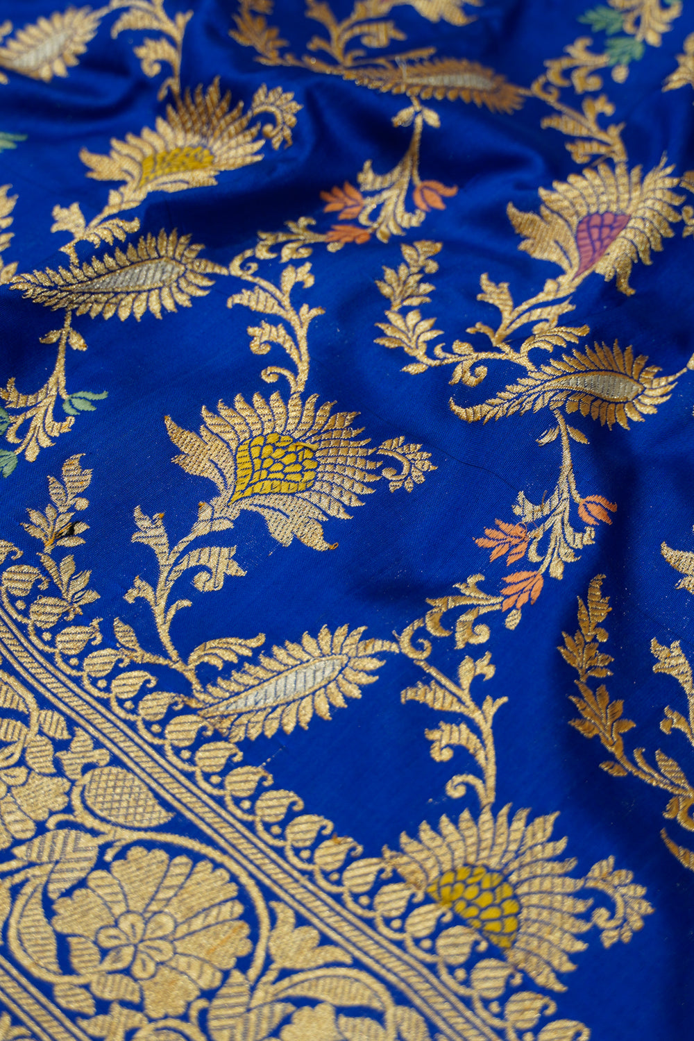 Banarasi Silk Meenakari Jaal Royal Blue Saree