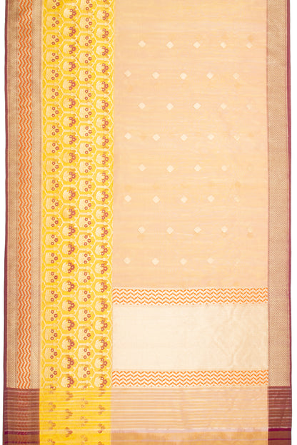 Banarasi Kora Organza Butta Cream Saree