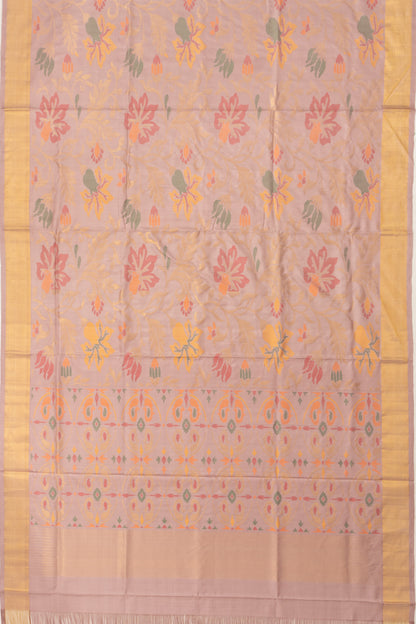 Uppada Silk Jamdani All Over Peach Saree