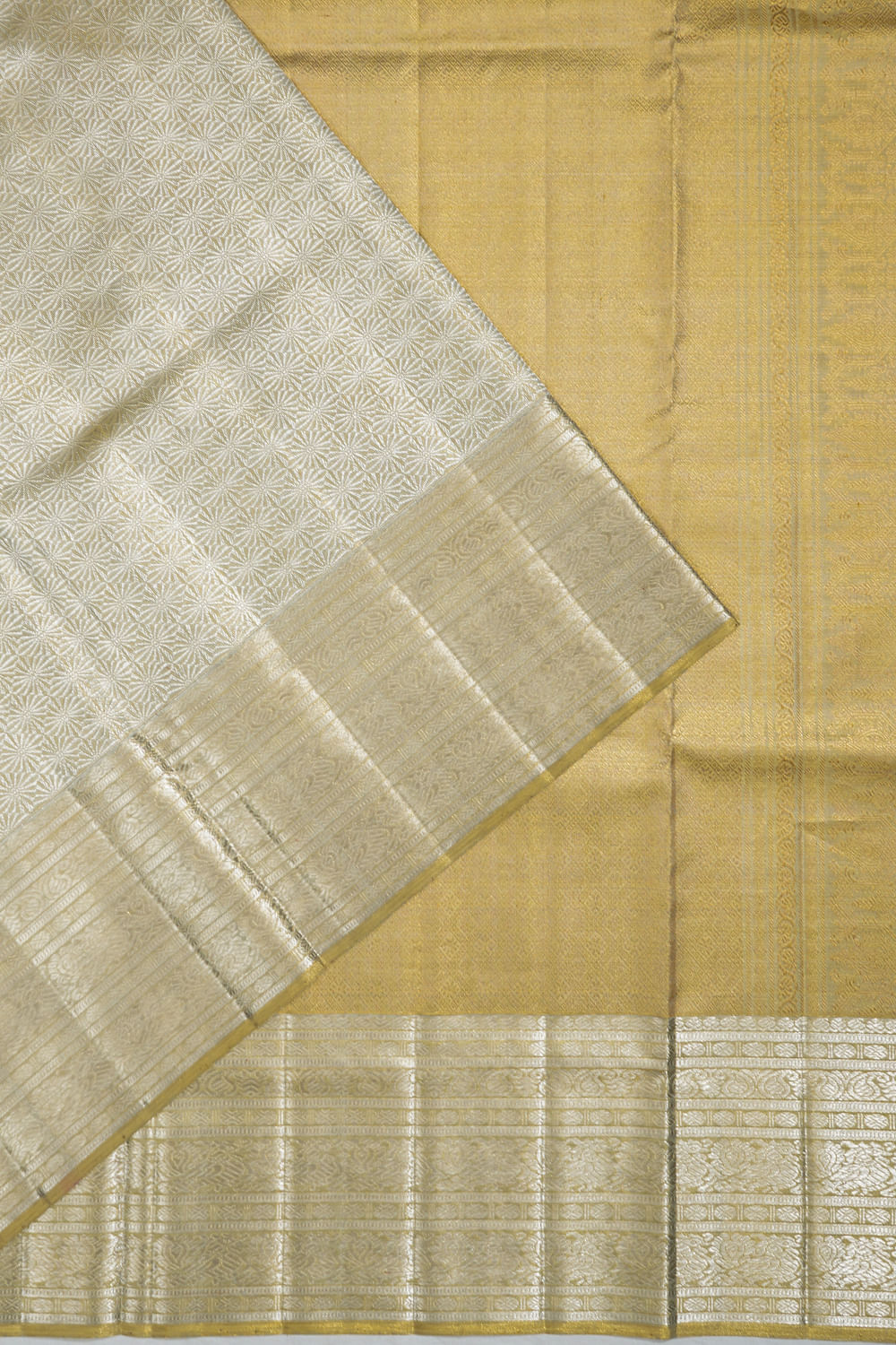 Kanchipuram Silk Tissue Brocade Gold Saree