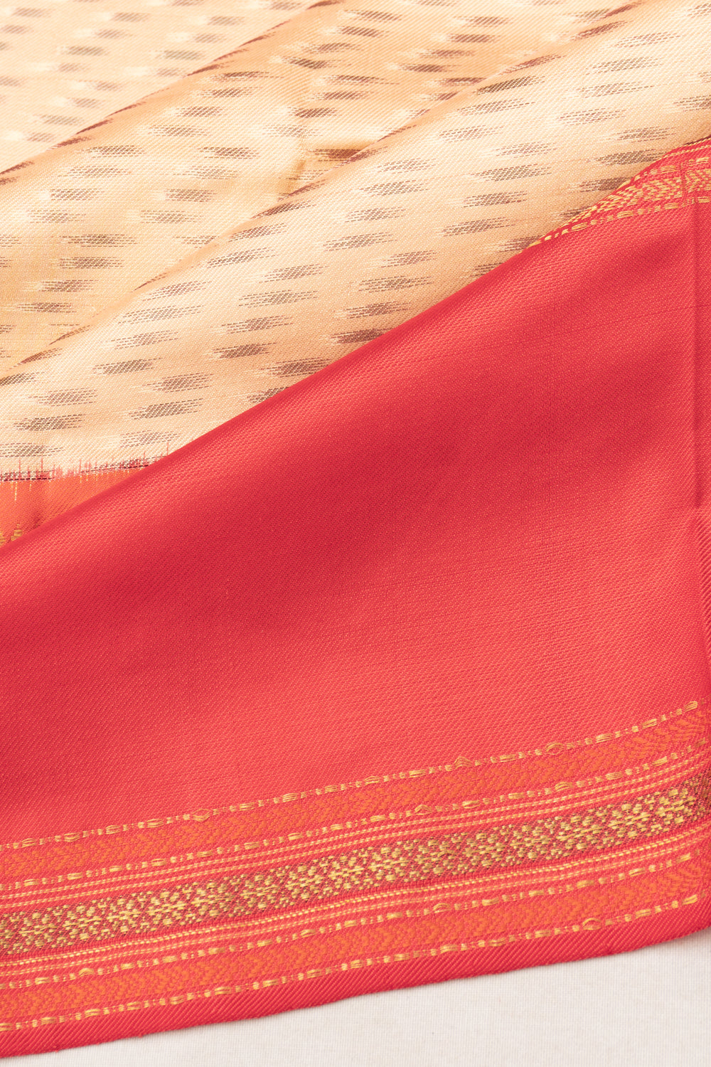 Kanchipuram Silk Ikat Cream Saree