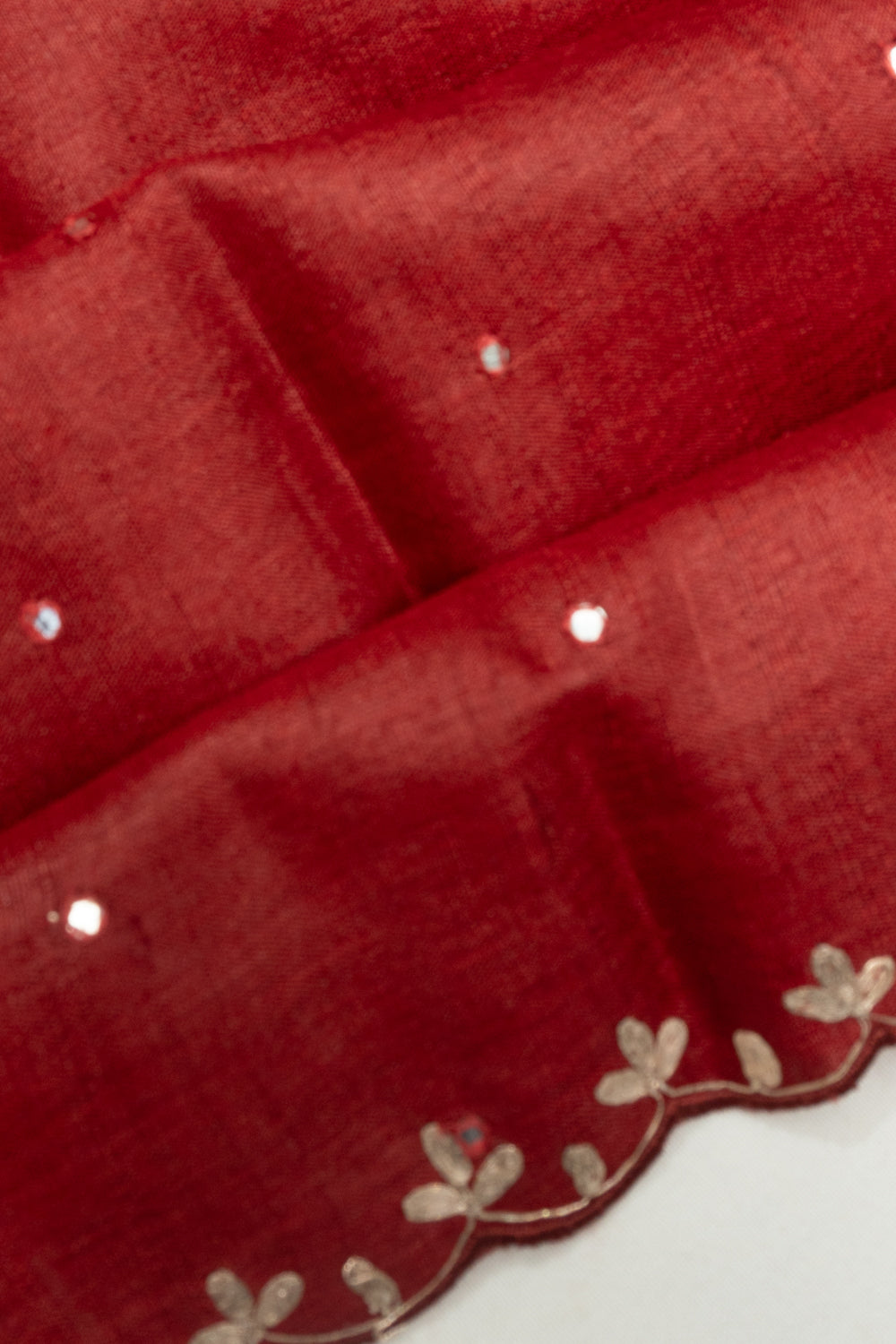 Tussar Butta Maroon Saree