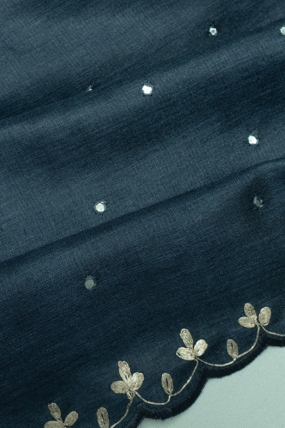 Tussar Butta Dark Blue Saree