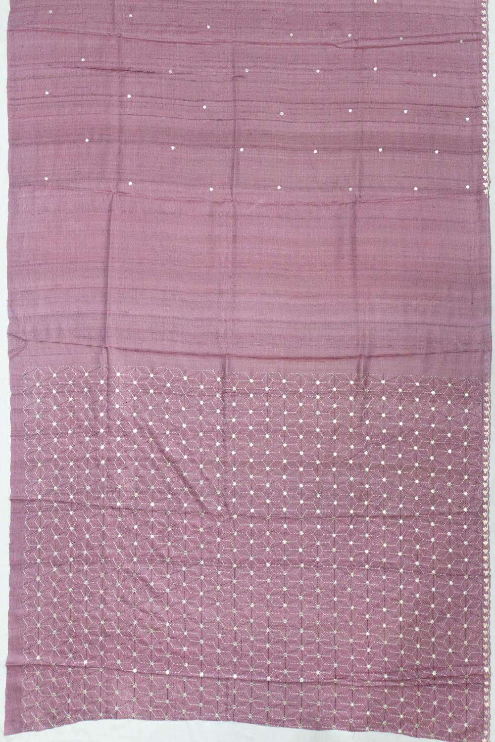 Tussar Embroidery Butta Lilac Saree