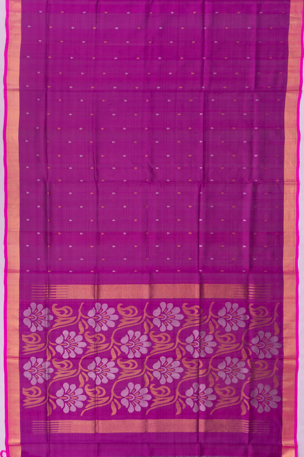 Uppada Silk Butta Purple Saree With Jamdani Pallu