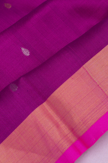 Uppada Silk Butta Purple Saree With Jamdani Pallu