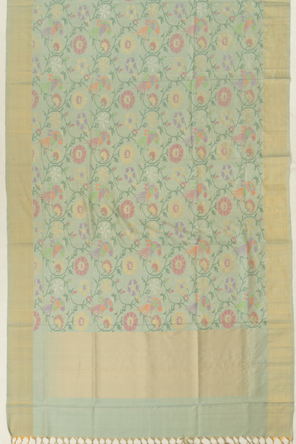 Uppada Silk Jamdani All Over Pista Green Saree