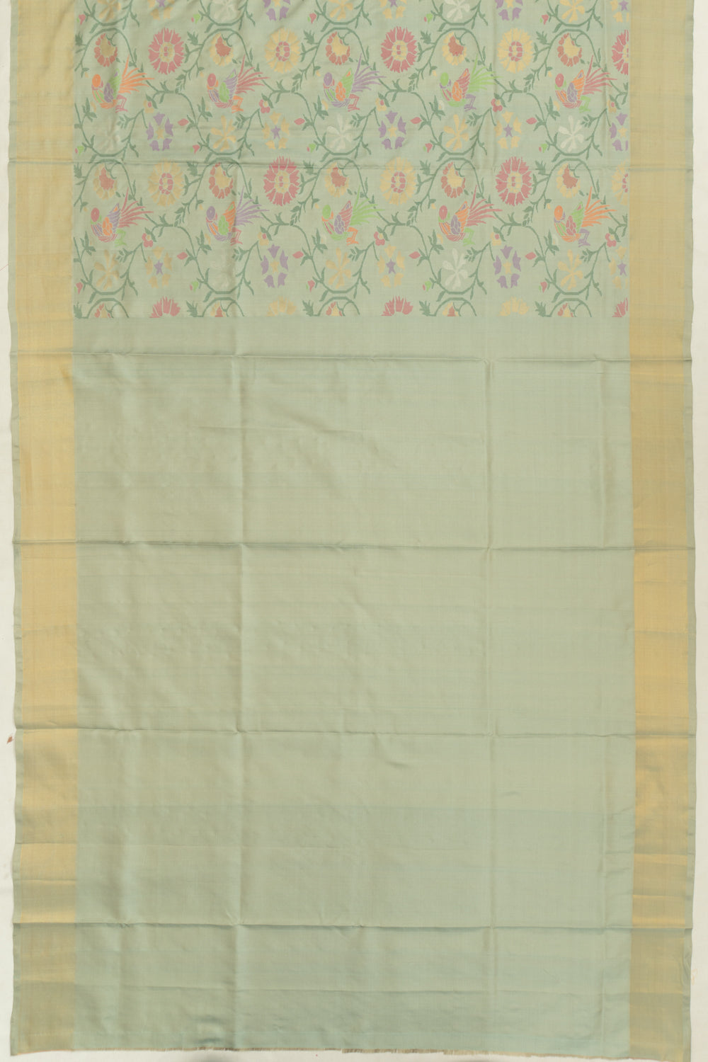 Uppada Silk Jamdani All Over Pista Green Saree
