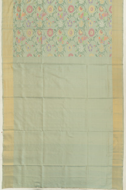 Uppada Silk Jamdani All Over Pista Green Saree