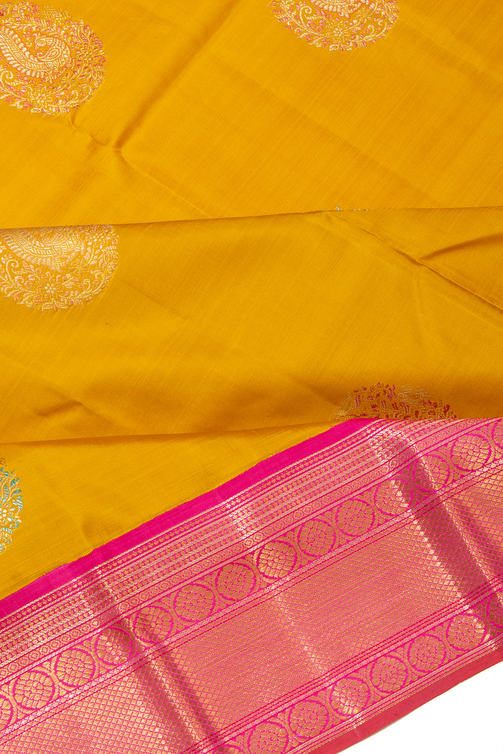Kanchipuram Silk Butta Yellow Saree