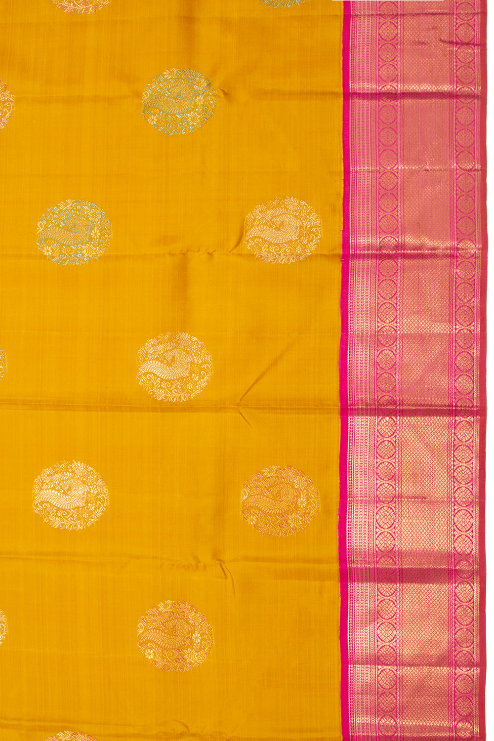 Kanchipuram Silk Butta Yellow Saree