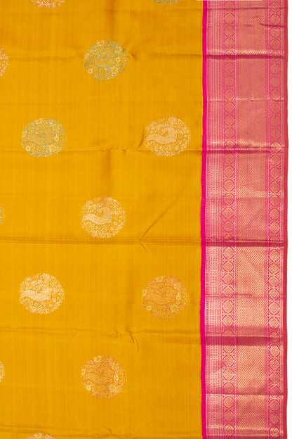 Kanchipuram Silk Butta Yellow Saree