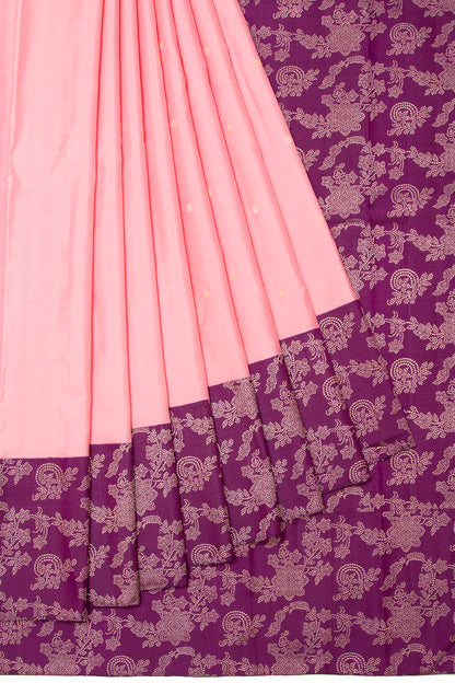 Kanchipuram Silk Butta Pastel Pink Saree