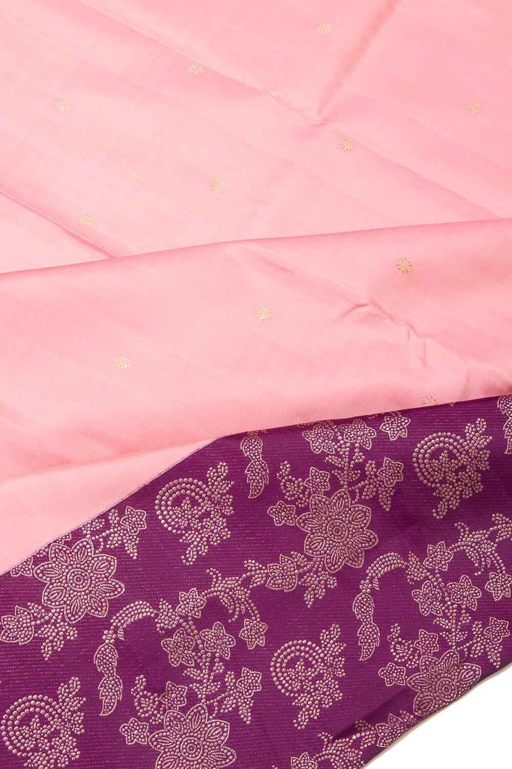 Kanchipuram Silk Butta Pastel Pink Saree