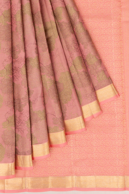 Taranga Kanchi Silk Brocade Peach Saree