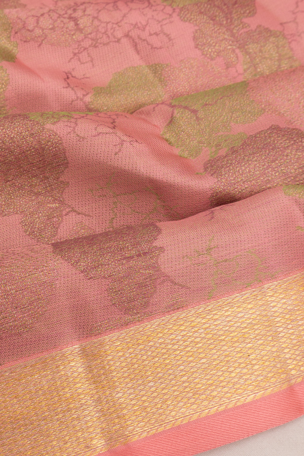 Taranga Kanchi Silk Brocade Peach Saree