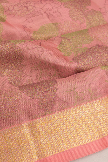 Taranga Kanchi Silk Brocade Peach Saree